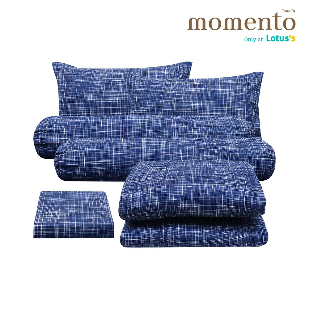MOMENTO BED SET COTTON FINISHING MIDNIGHT 6 FT + DUVET