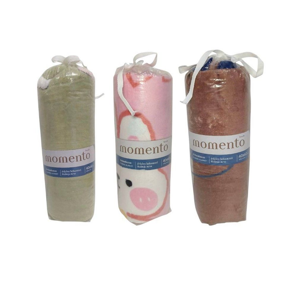 โมเมนโต ผ้าห่มฟลาแนล 40X60 นิ้ว (คละแบบ)