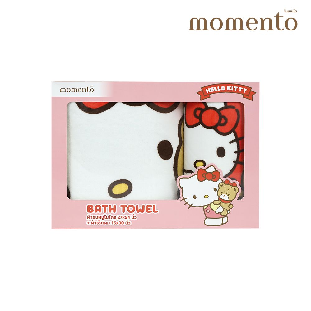 โมเมนโต ผ้าขนหนูไมโครซานริโอ 27X54 นิ้ว + ผ้าเช็ดผม (คละแบบ)