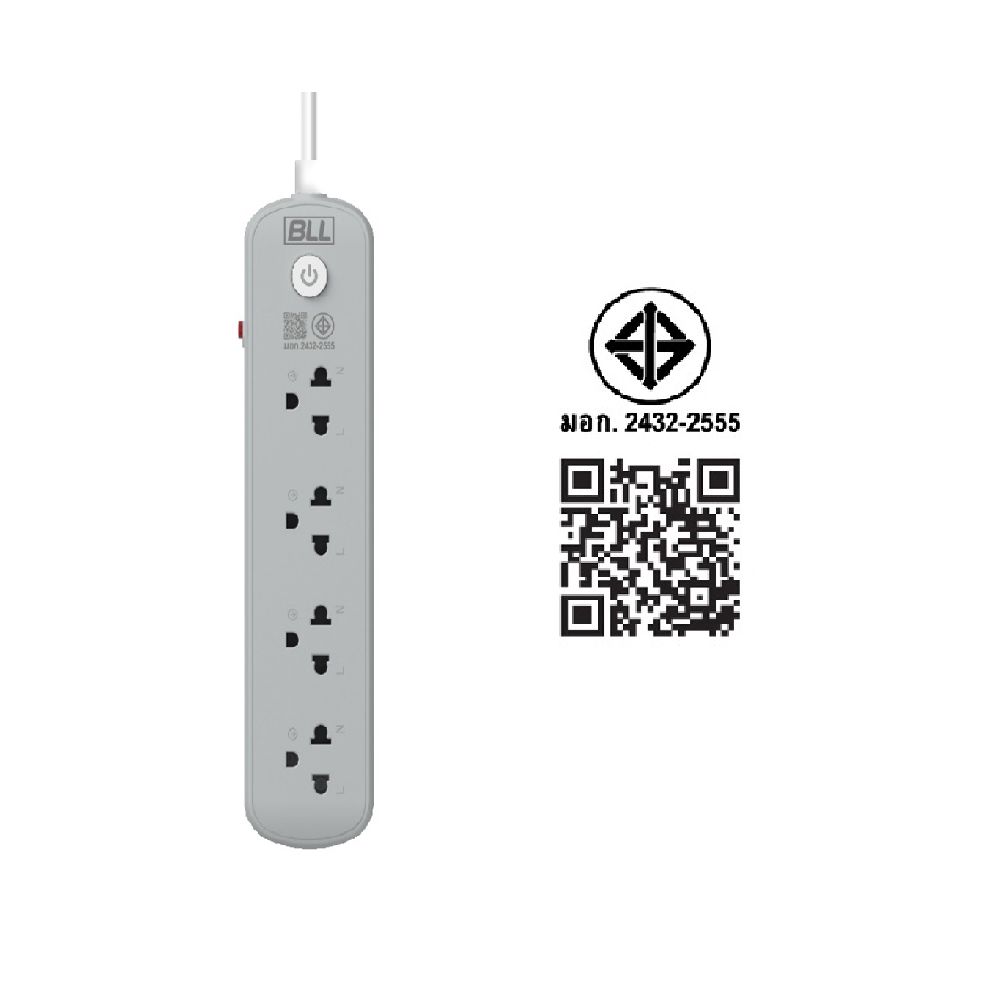 BLL STRIP PLUG B62 4 SOCKET 1 SWITCH 3 M