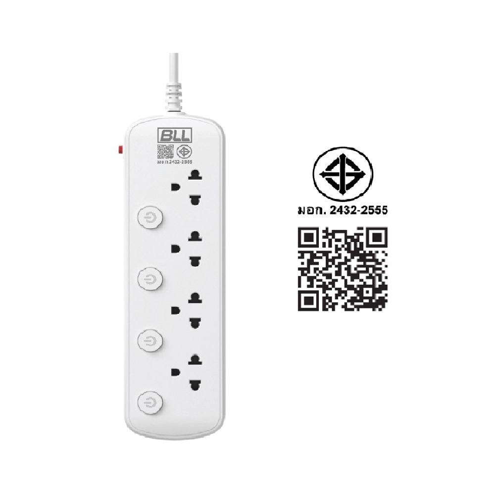 BLL STRIP PLUG B96 4 SOCKET 4 SWITCH 16A 3 M