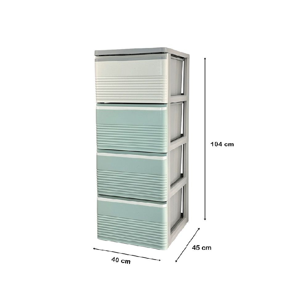 ตู้ลิ้นชัก STRIPE สีเขียว 4 ชั้น