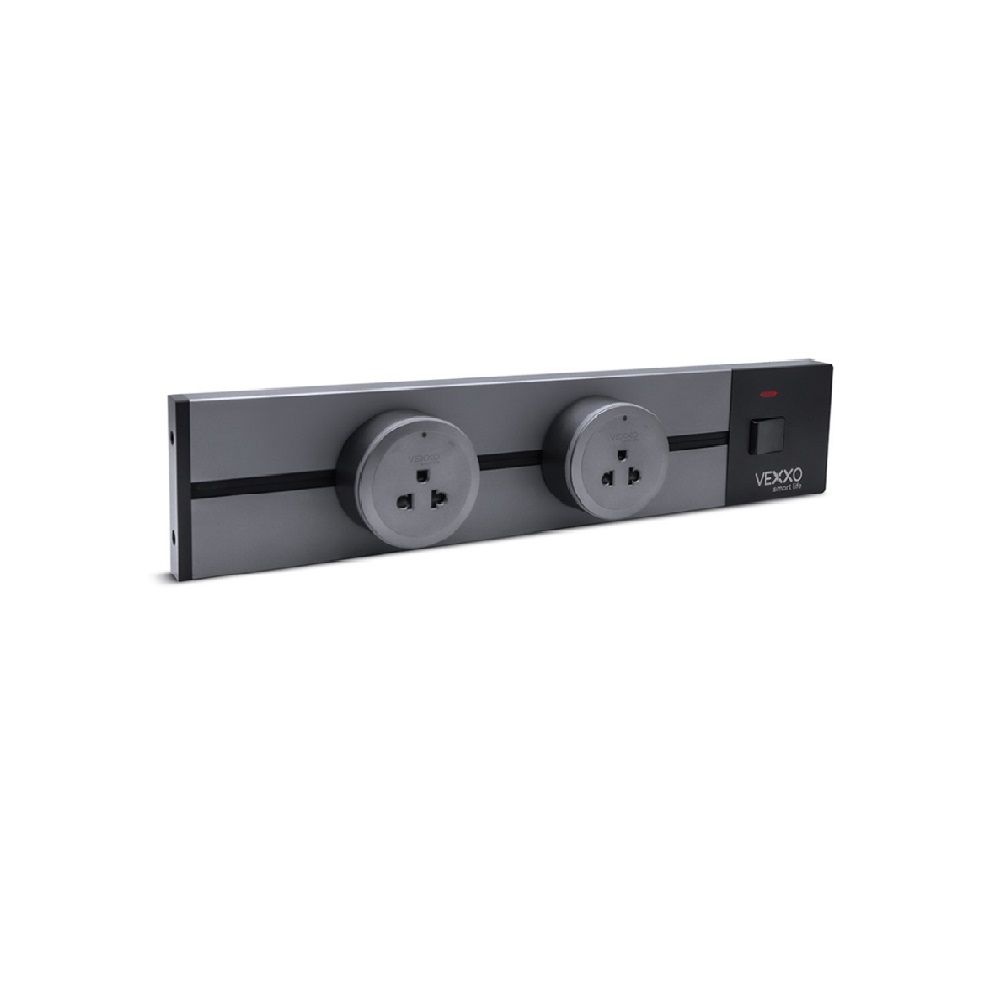 VEXXO POWER BAR WITH 2 SOCKET GRAY 40 CM