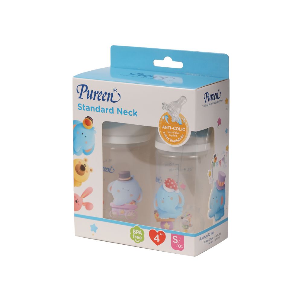 เพียวรีน ขวดนมคอกว้าง 4 ออนซ์ แพ็ค 2