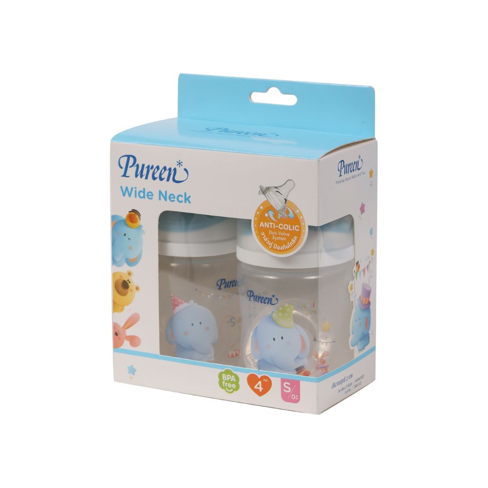 เพียวรีน ขวดนมทรงมาตรฐาน 4 ออนซ์ แพ็ค 2