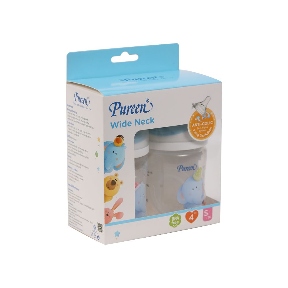 เพียวรีน ขวดนมทรงมาตรฐาน 4 ออนซ์ แพ็ค 2