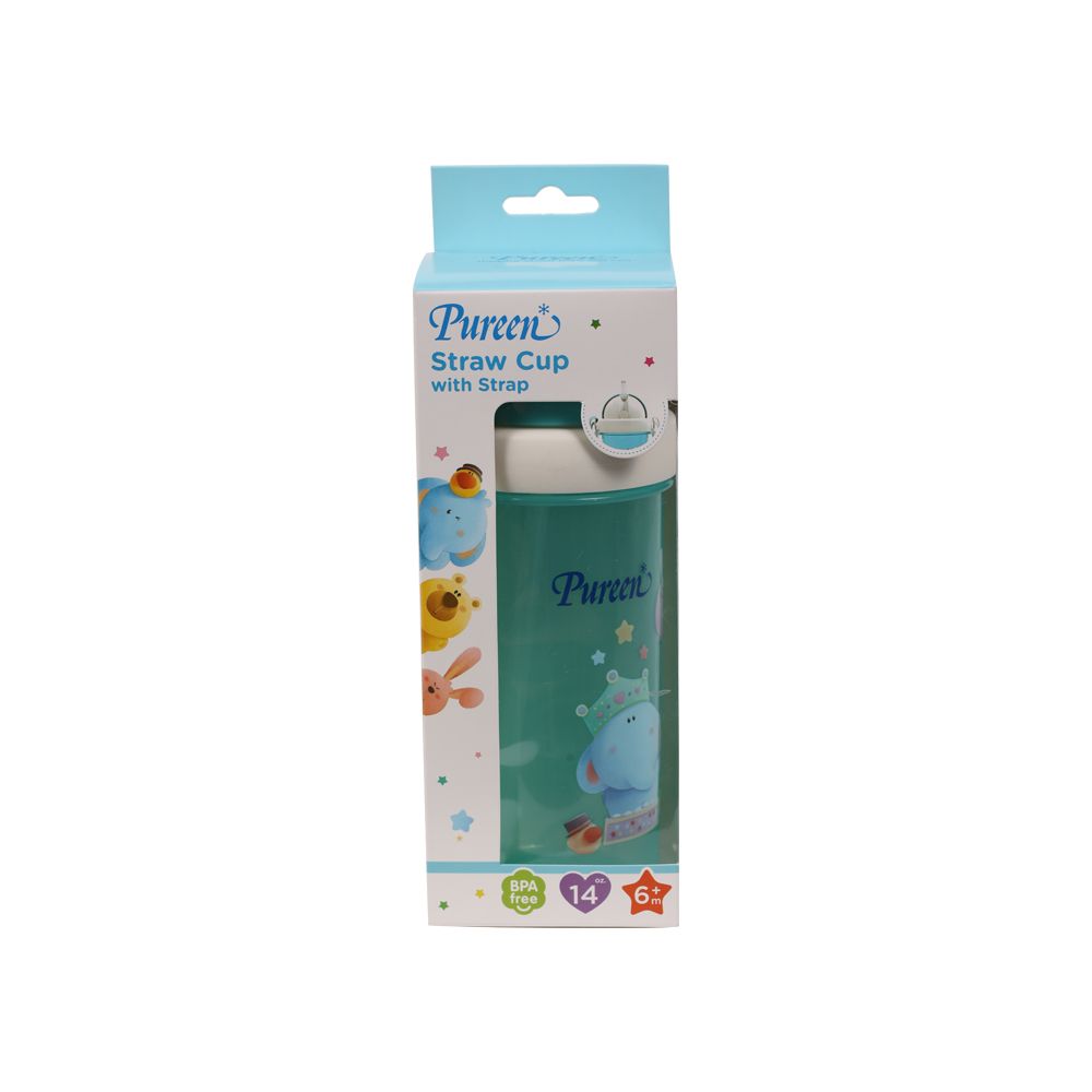 PUREEN STRAW CUP WITH STRAP 14 OZ.