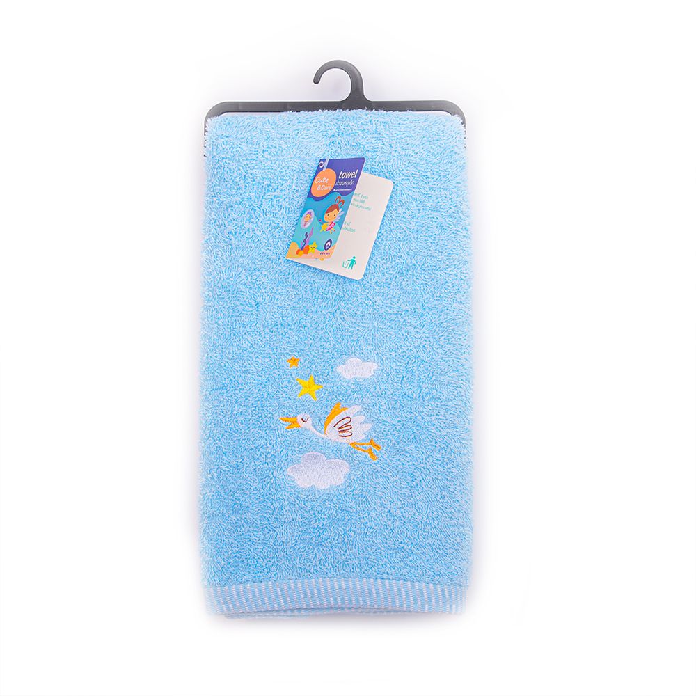 CUTE AND CARE BABY TOWEL BLUE 24X48