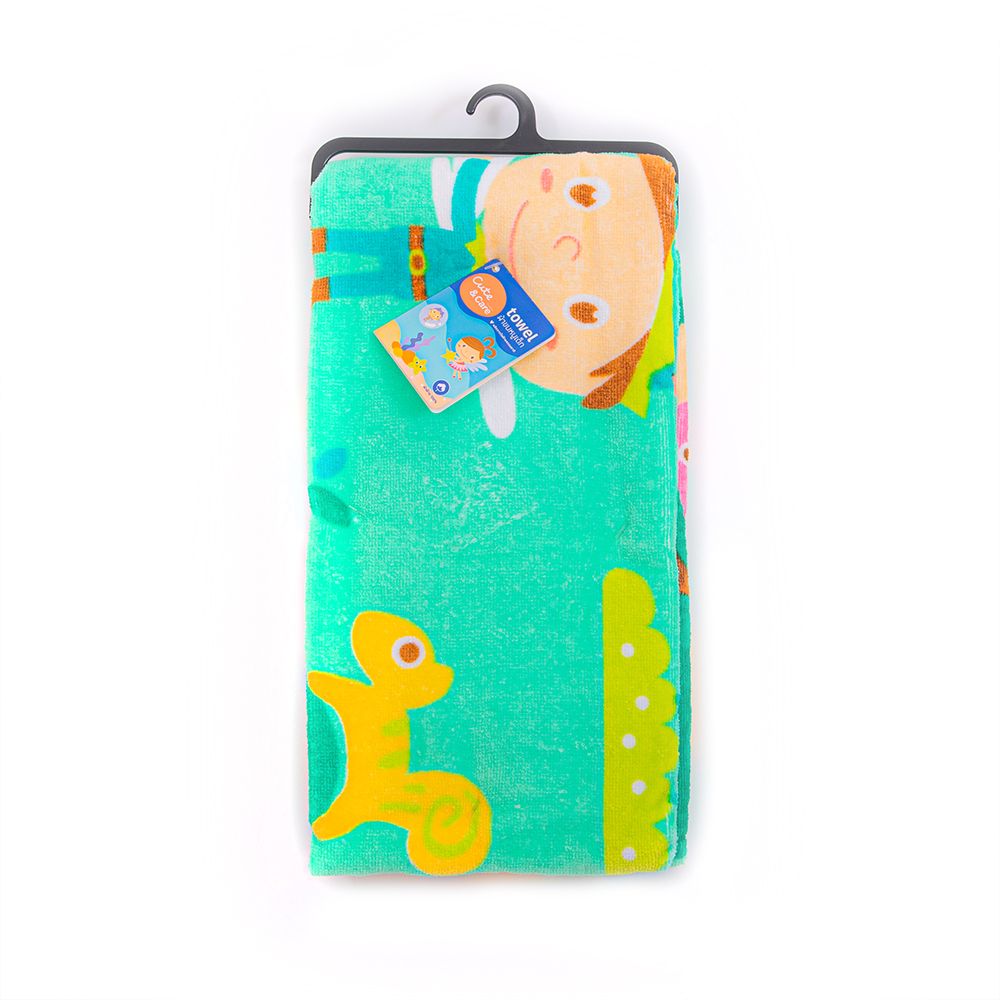 CUTE AND CARE TOWEL PRINT GREEN 24X48