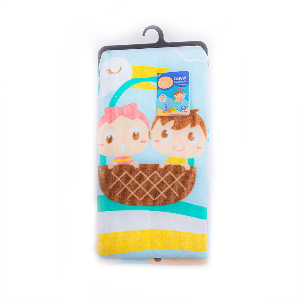 CUTE AND CARE TOWEL PRINT BLUE 24X48