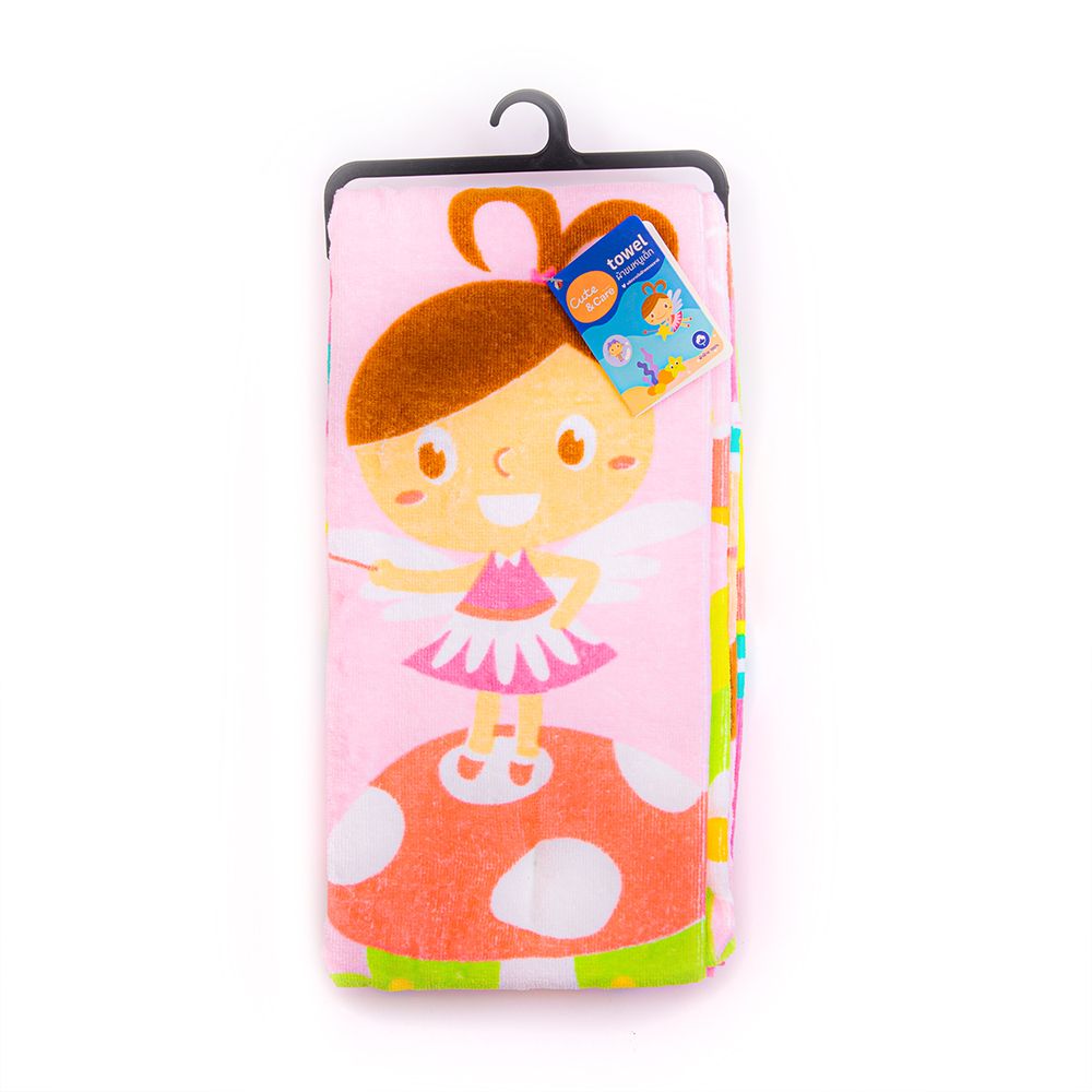 CUTE AND CARE TOWEL PRINT PINK 24X48