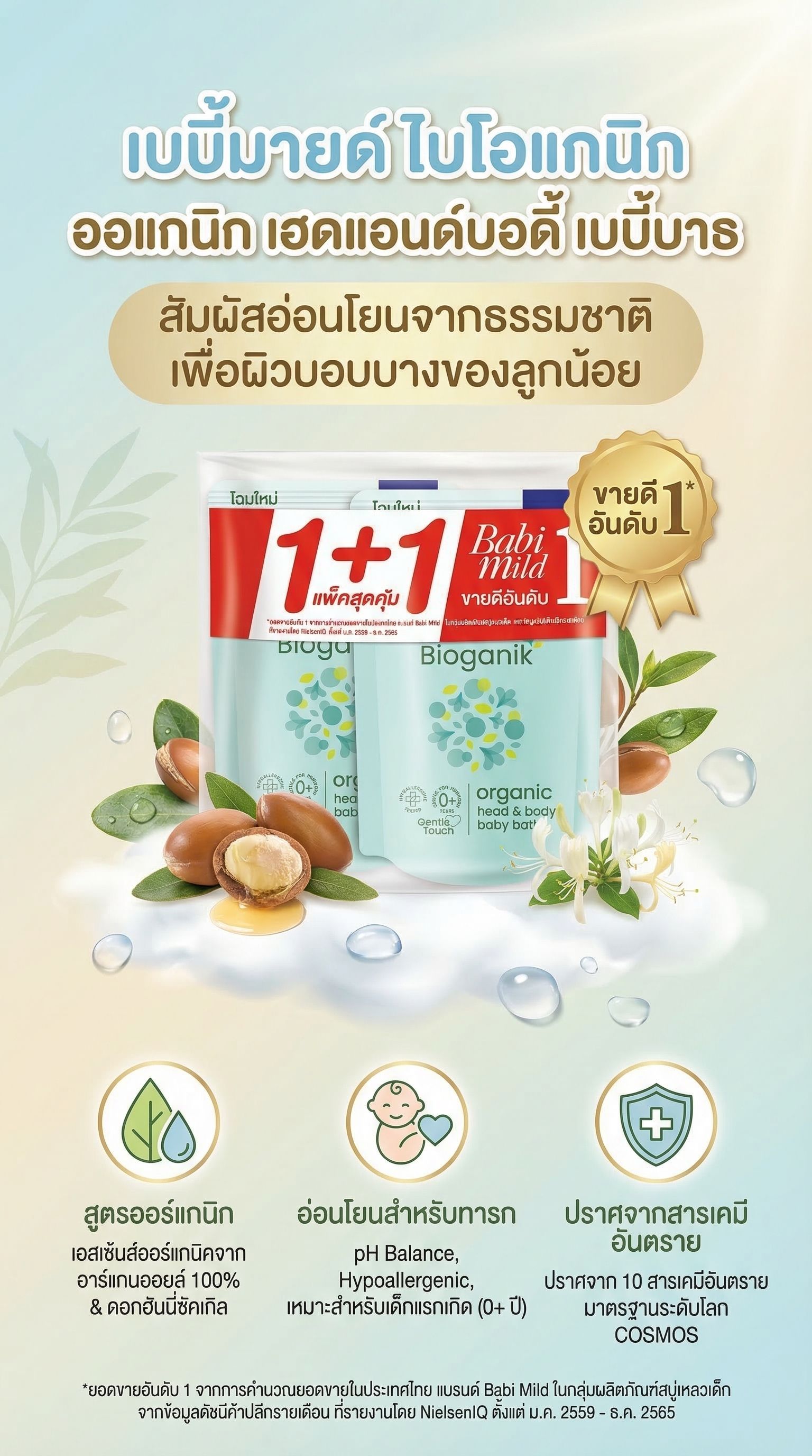 BABI MILD BATH BIOGANIK ORGANIC REFILL350MLX2
