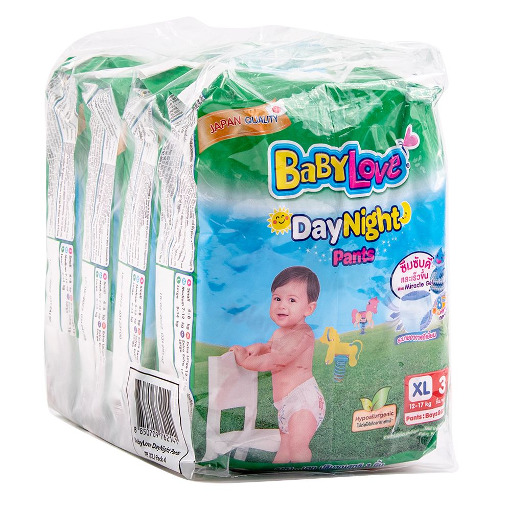 เบบี้เลิฟเดย์แพ้นส์ขนาดทดลองXL3ชิ้นแพ็ค4