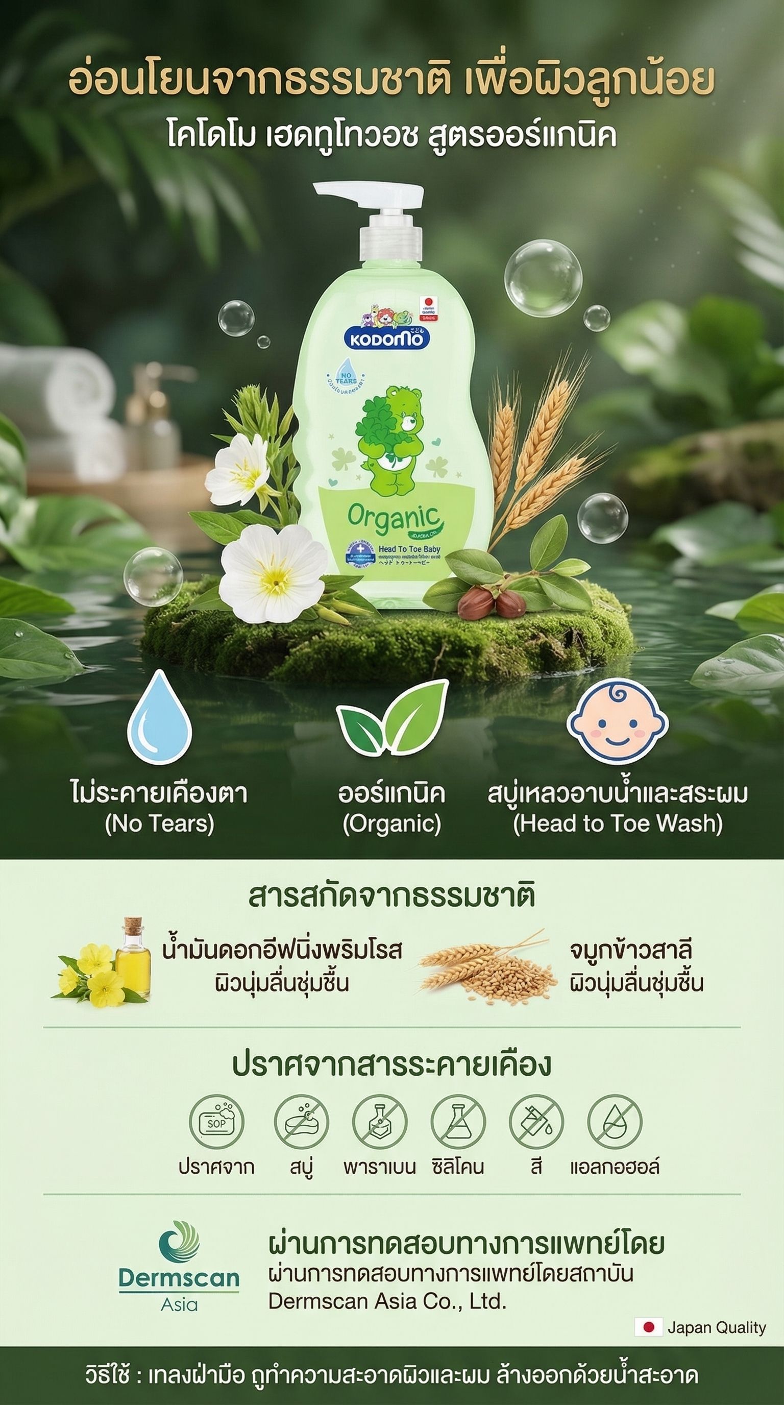 โคโดโมเฮดทูโทวอช เขียว 800 มล. ขวด