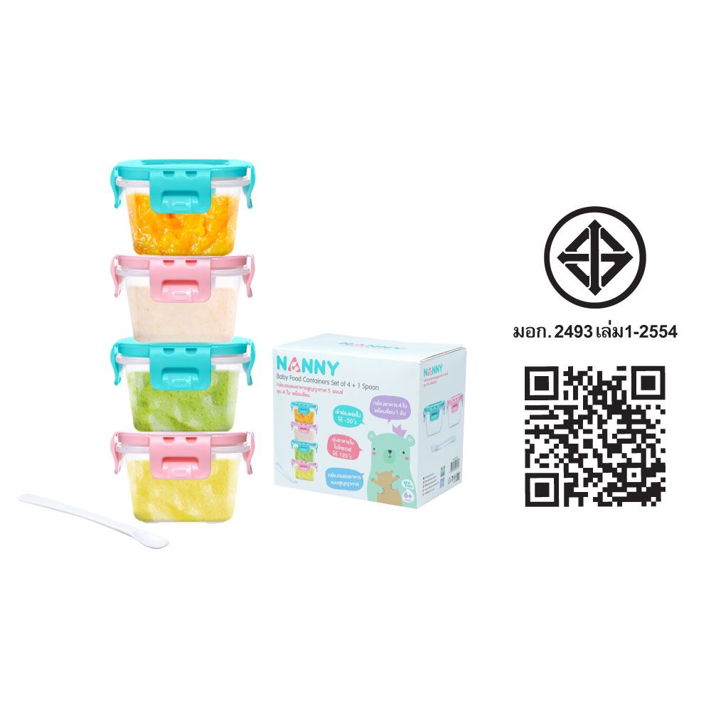 แนนนี่ชุดกล่องเก็บอาหาร+ช้อนเด็ก S5-170 EACH (คละแบบ)