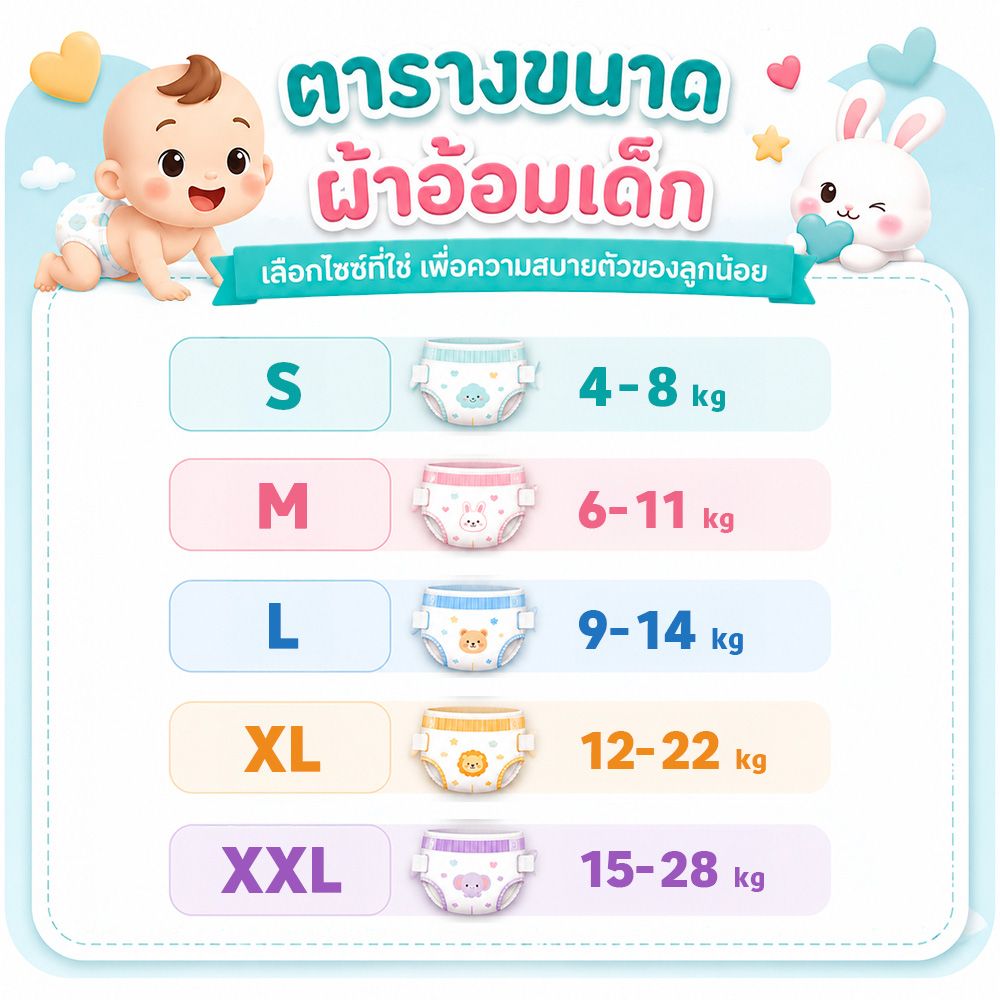 เมอร์รี่ส์ชนิดกางเกง ไซส์ XL 38ชิ้น