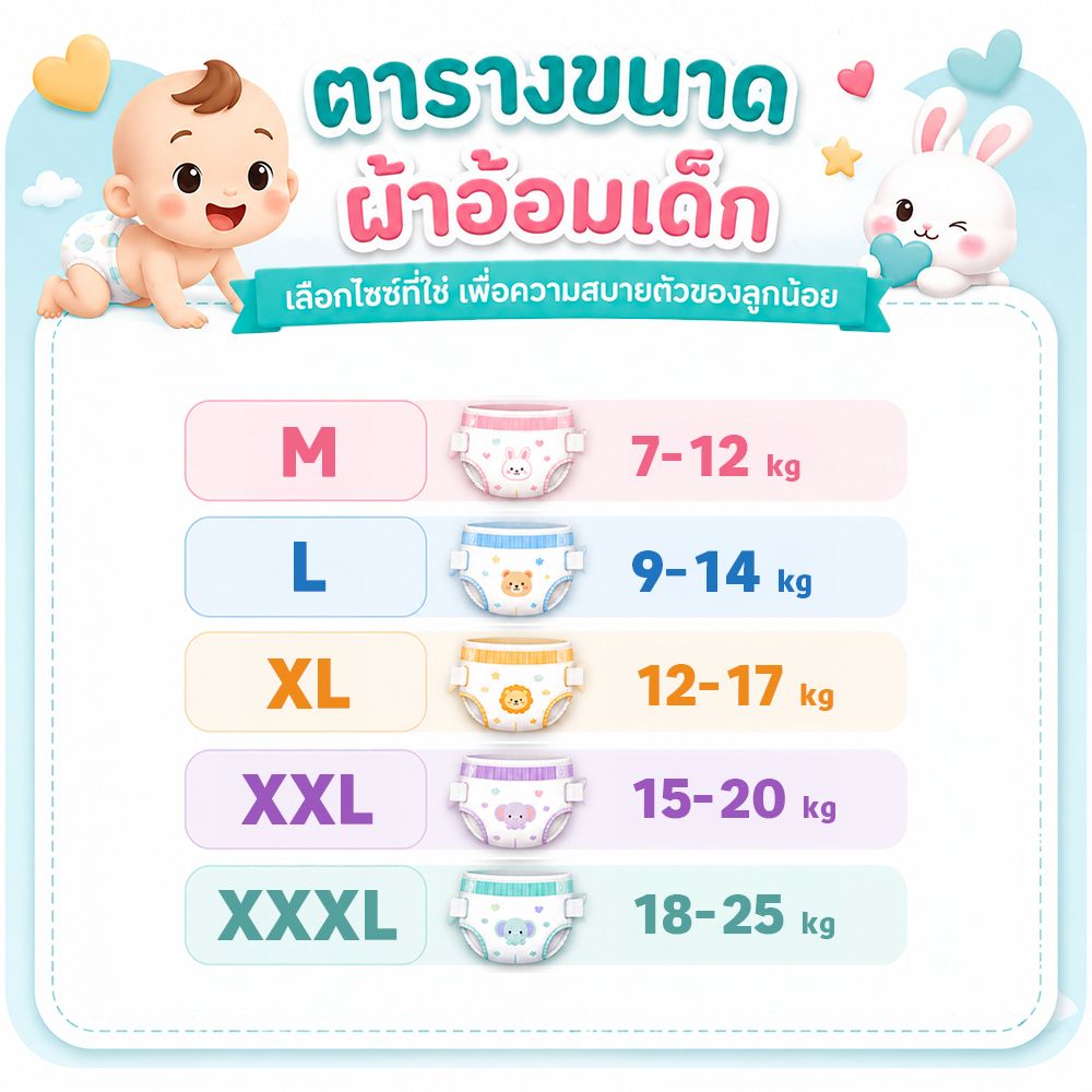 ซันนี่เบบี้เฟล็กซี่ แพ้นท์ ไซส์ XL 54 ชิ้น ฟรี 4