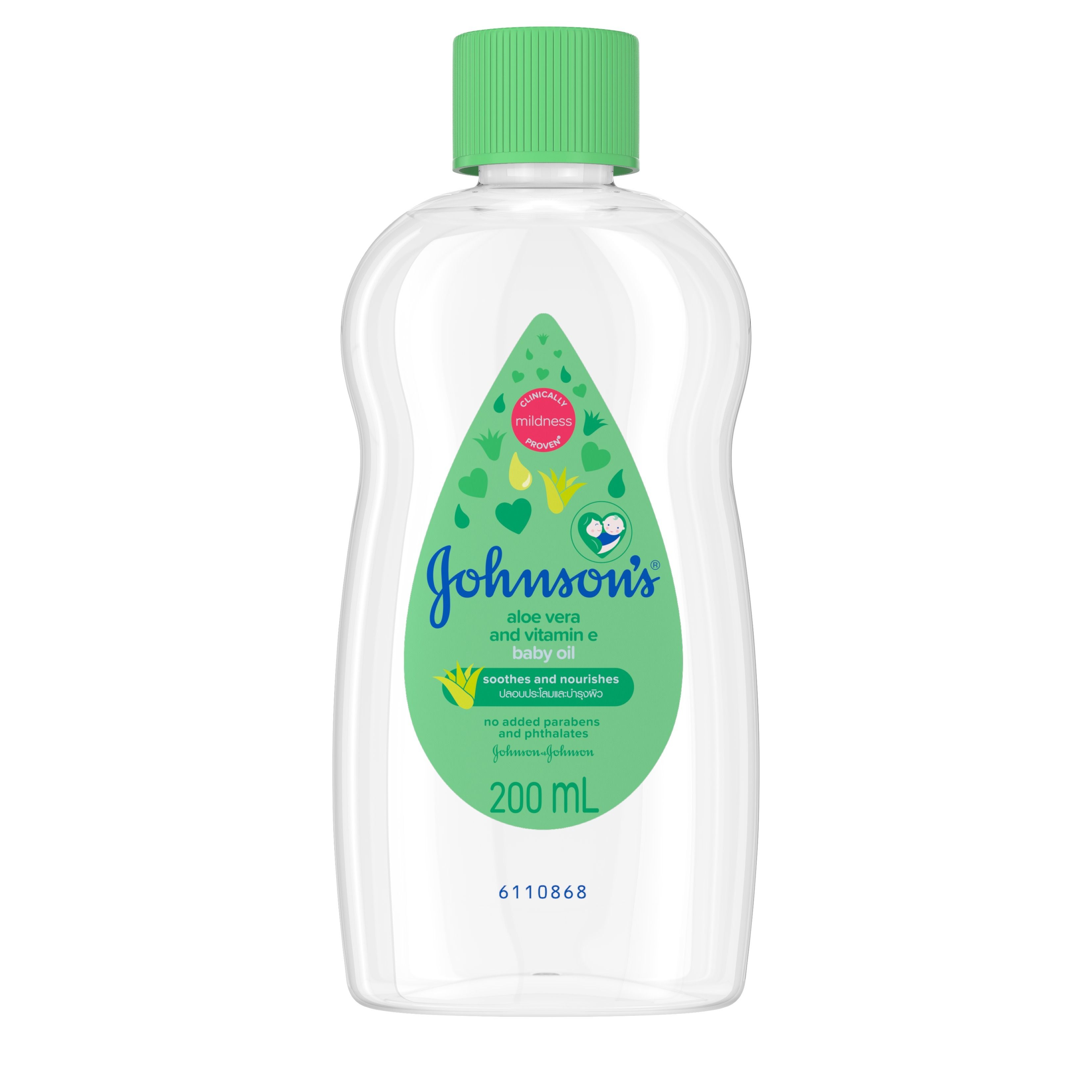 JOHNSON BABY OIL ALOEVERA + 200 ML.
