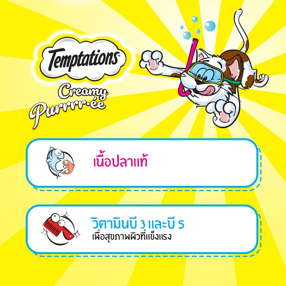 เทมเทชันส์ ขนมแมวเลีย รสไก่และทูน่า 12กX4ซอง