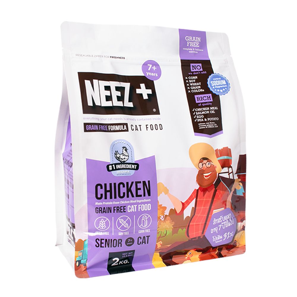 นีซพลัส อาหารแมว สูตรไก่ แมว7ปี+ 2กก