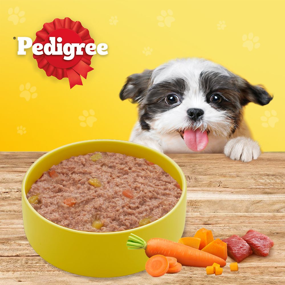 PEDIGREE PUPPY BEEF EGG LOAF VEG 130G.