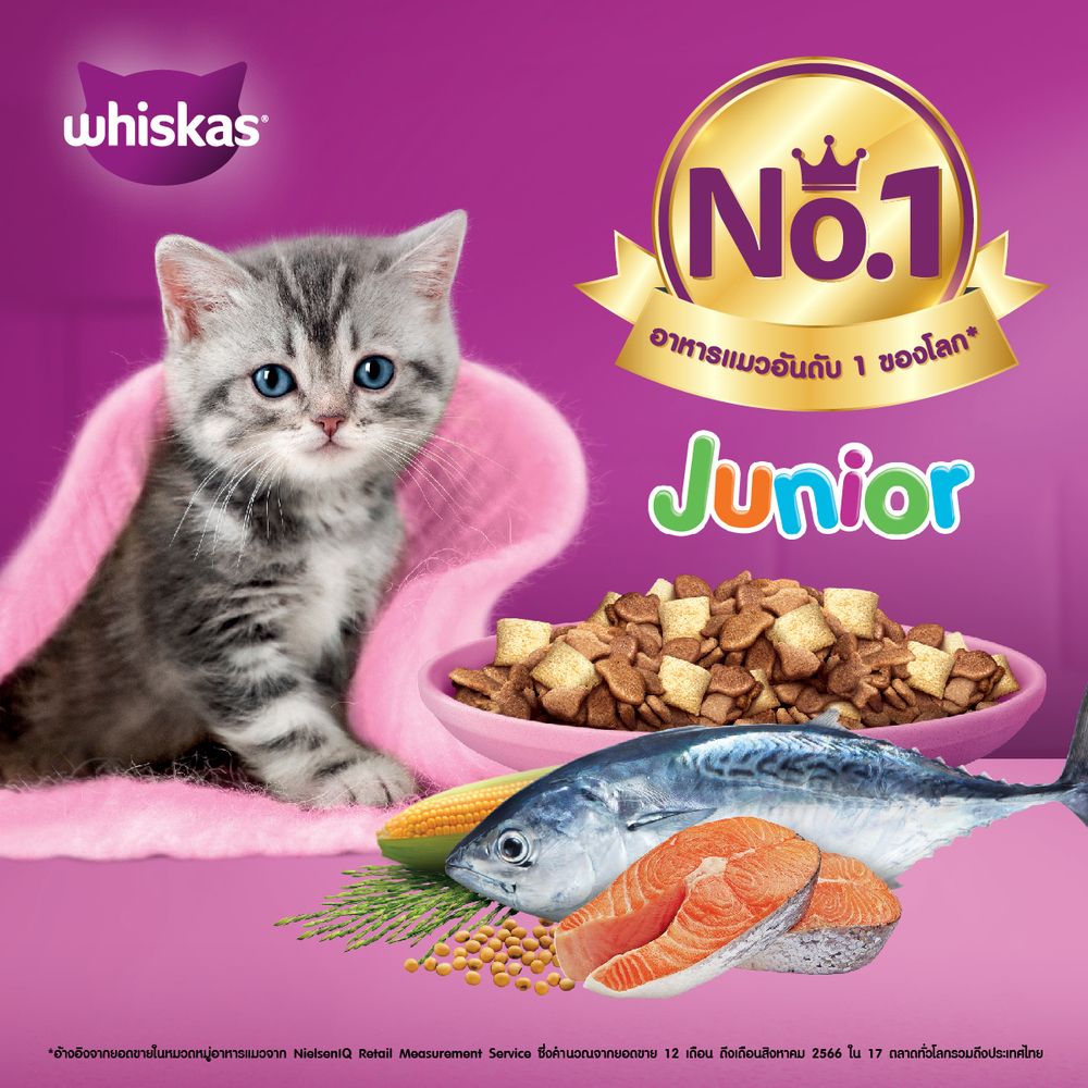 WHISKAS JUNIOR TUNA+SALMON 1.1 KG.