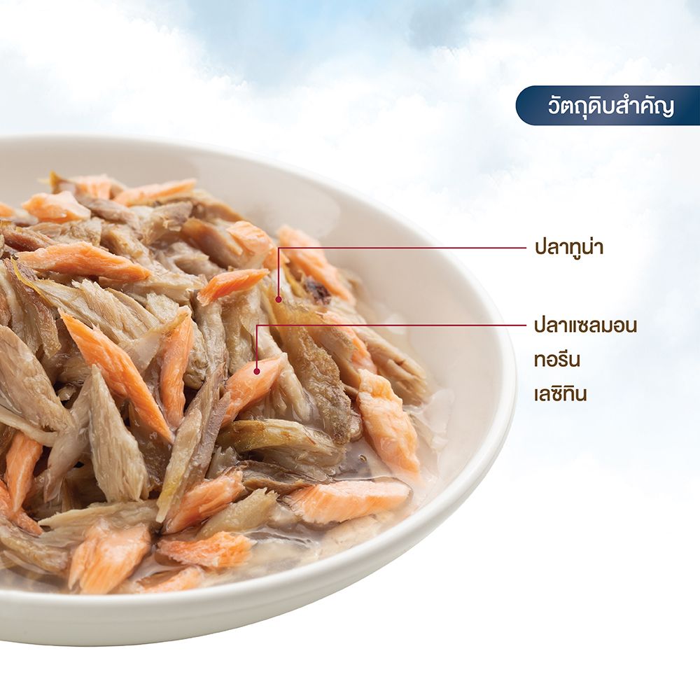 FELINA คานิโน วิฟ อาหารเปียกแมวแก่ ทูน่าแซลมอน 75 กรัม