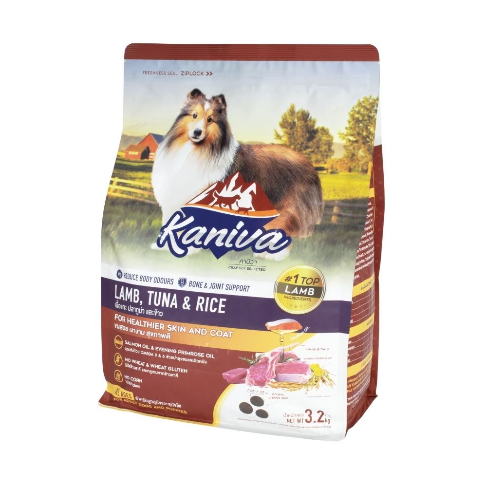 คานิว่า อาหารสุนัข สูตรเนื้อแกะ ปลาทูน่าและข้าว 3.2 กก.