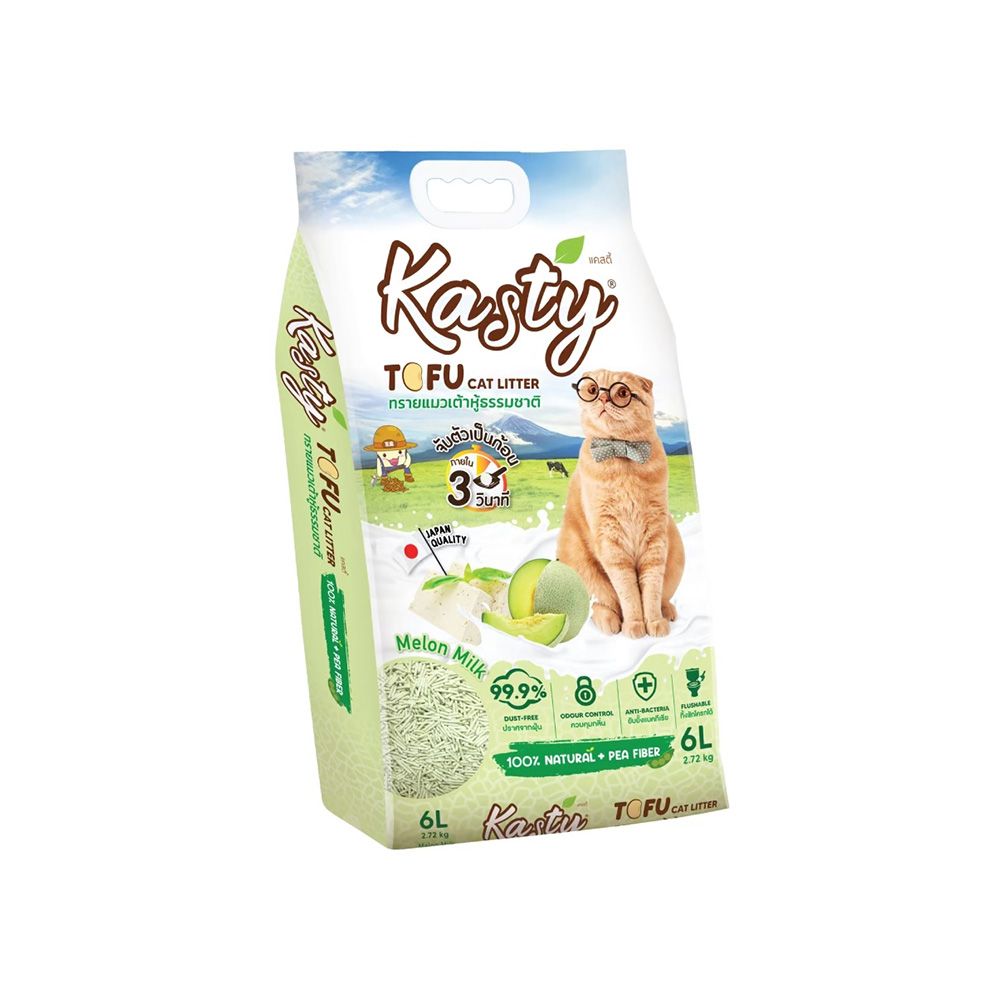 แคสตี้ ทรายแมวเต้าหู้ นมเมล่อน 6 ลิตร