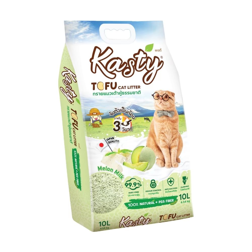 แคสตี้ ทรายแมวเต้าหู้ นมเมล่อน 10 ลิตร