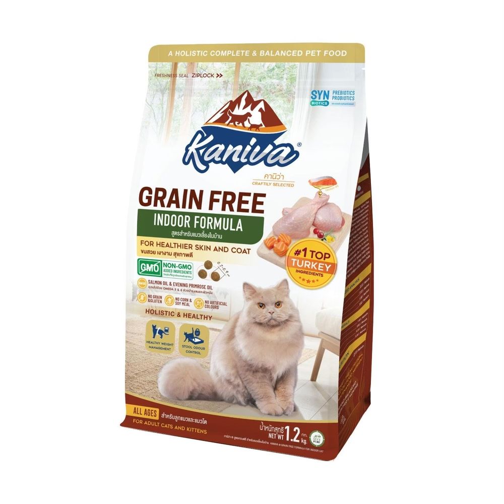 คานิว่า อาหารแมวเกรนฟรี สูตรเลี้ยงในบ้าน 1.2 กก.