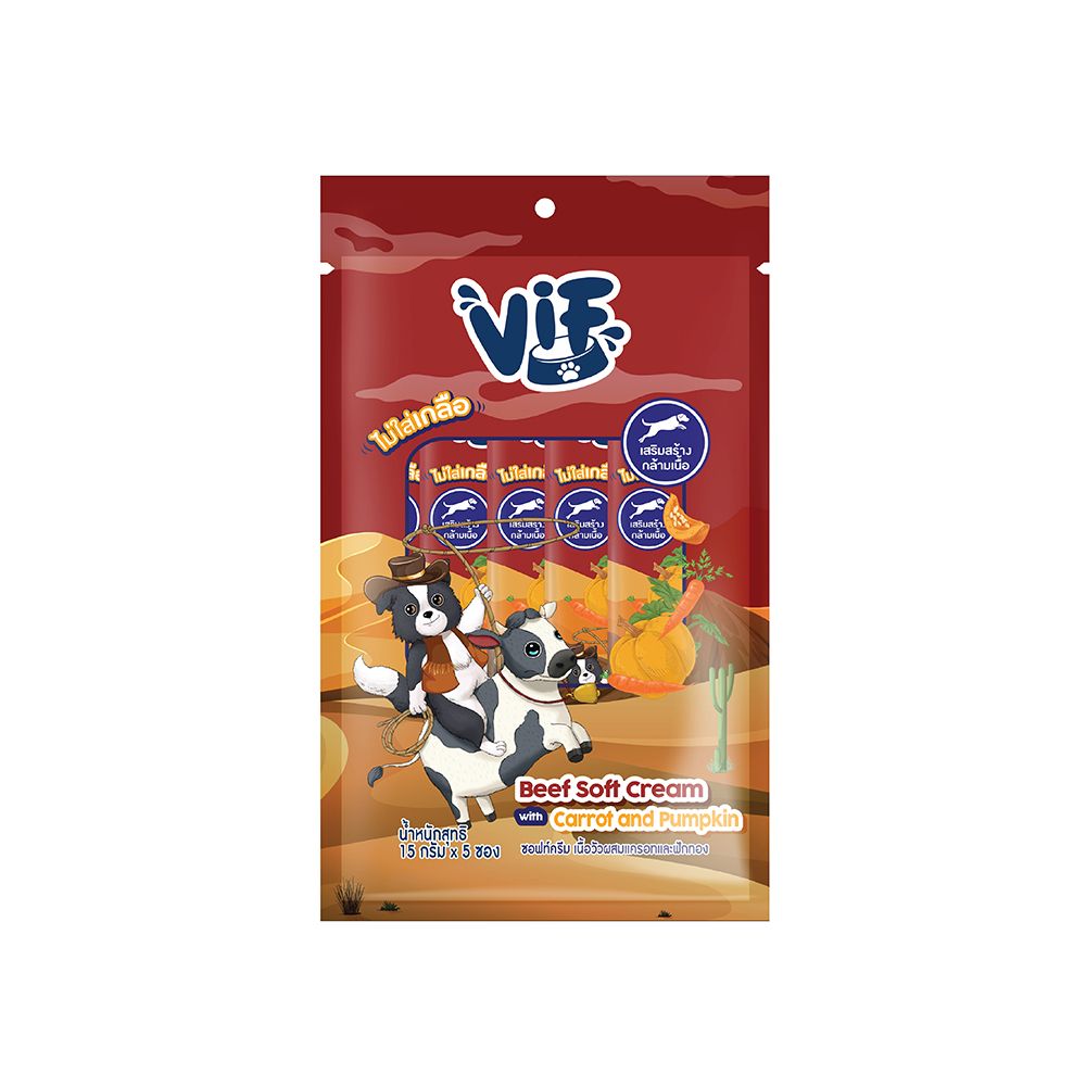FELINA CANINO VIF BEEF CARROT PUMPKIN 15 G PACK 5