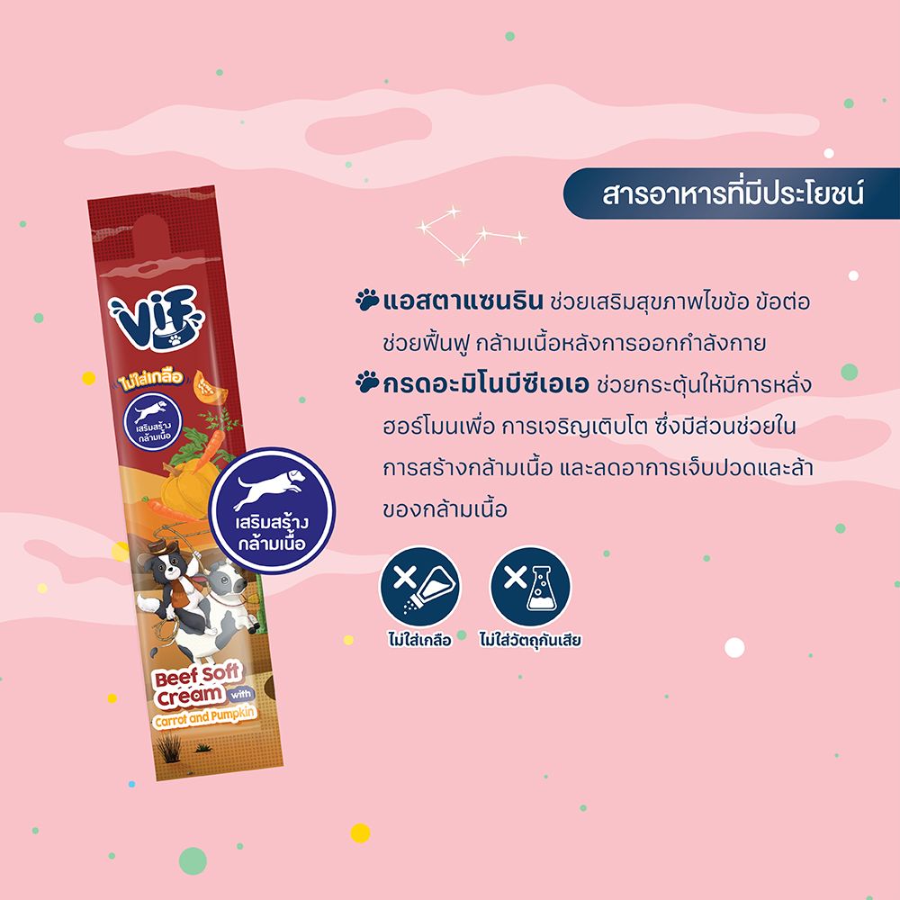 FELINA คานิโน วิฟ ขนมสุนัข เนื้อวัวแครอทฟักทอง 15 กรัม แพ็ค5