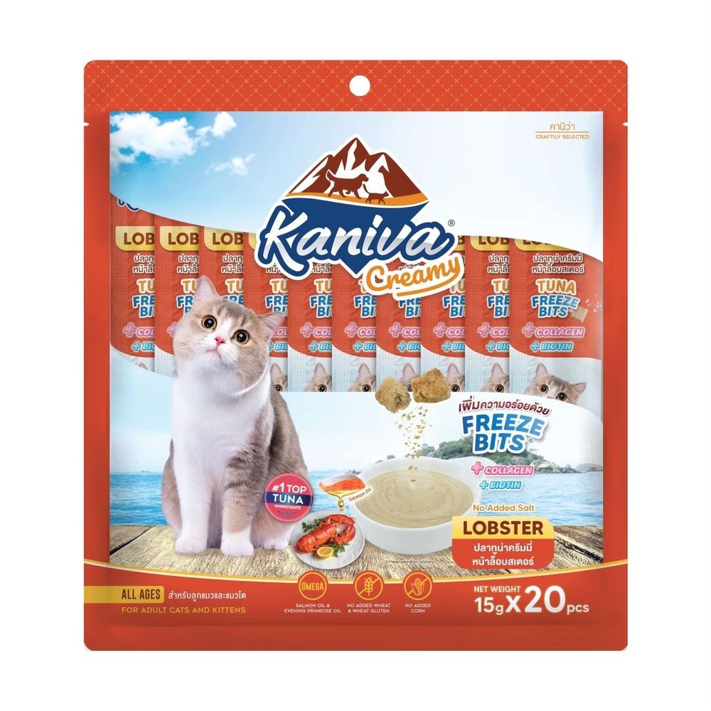 KANIVA CREAMY CAT TREAT TUNA LOBSTER 15 G PACK 20