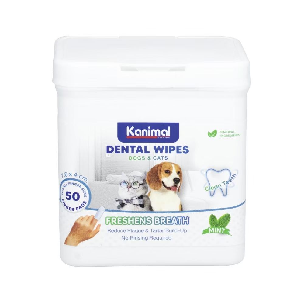 KANIMAL PET DENTAL WIPES 50 SHEETS