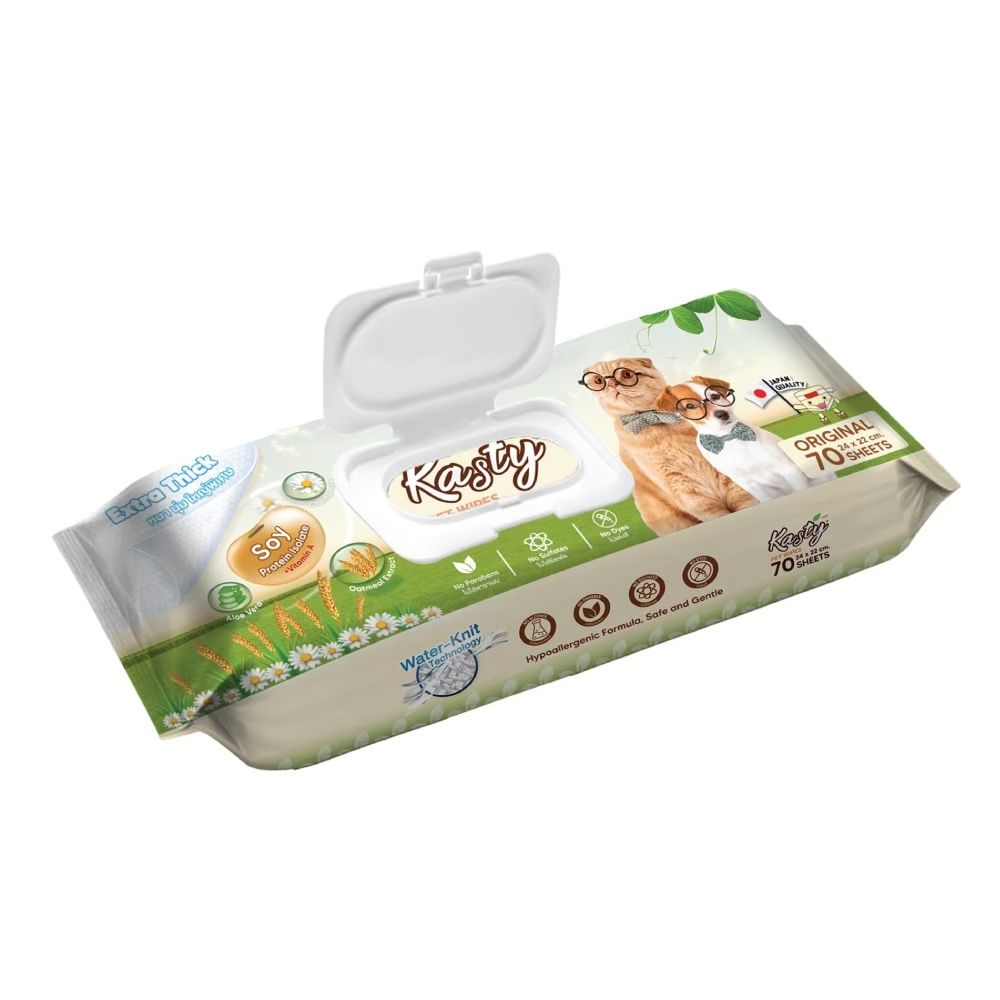 KASTY ORIGINAL PET WIPES 70 SHEETS