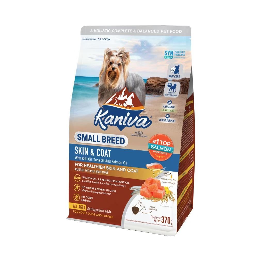 คานิว่า อาหารสุนัข สูตรสุนัขพันธุ์เล็กบำรุงขน 370 กรัม