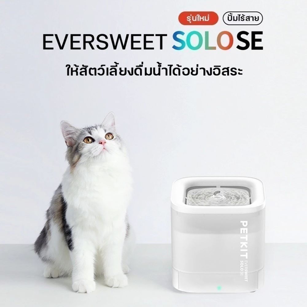 เพ็ทคิต น้ำพุแมวอัตโนมัติไร้สาย ขาว SOLO SE