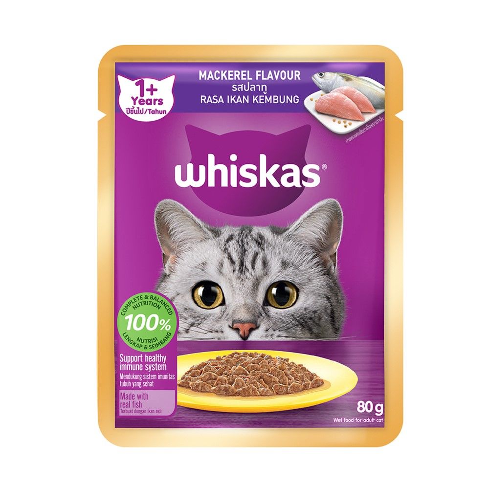 วิสกัส อาหารแมว เปียก แมวโต ปลาทูทูน่าซาบะ 80 กรัม แพ็ค 12