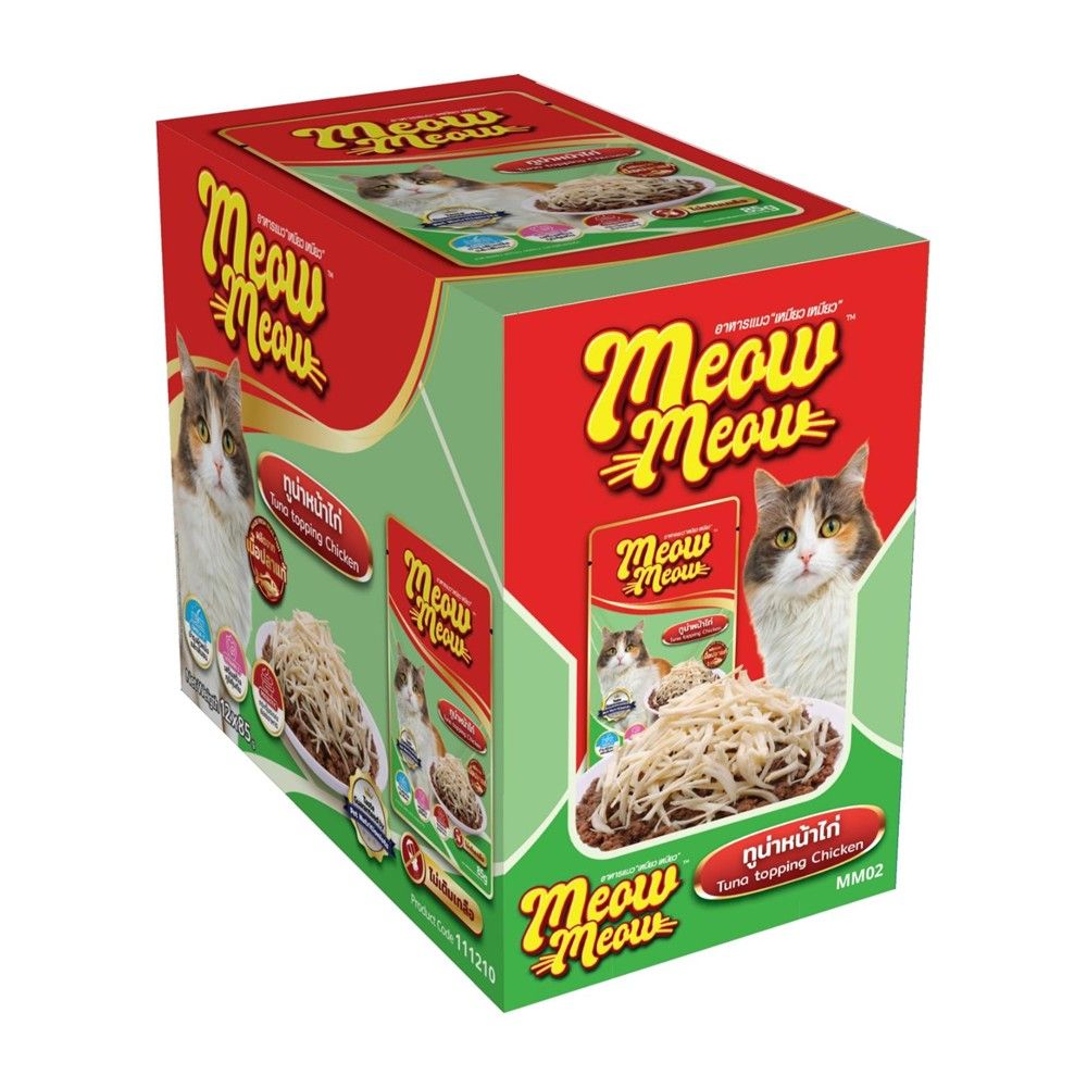 MEOW MEOW TUNA TOPPING CHICKEN 85 G PACK 12