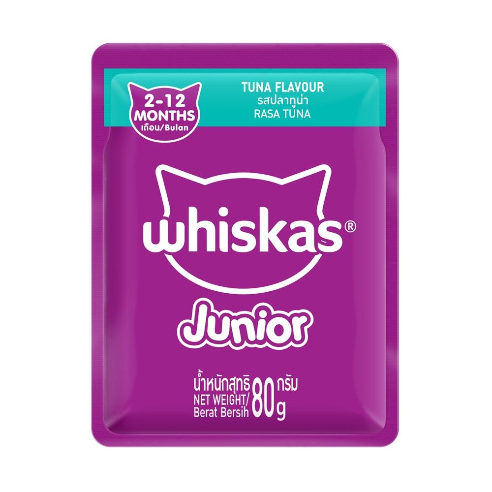 WHISKAS CAT WET JUNIOR TUNA 80 G PACK 6