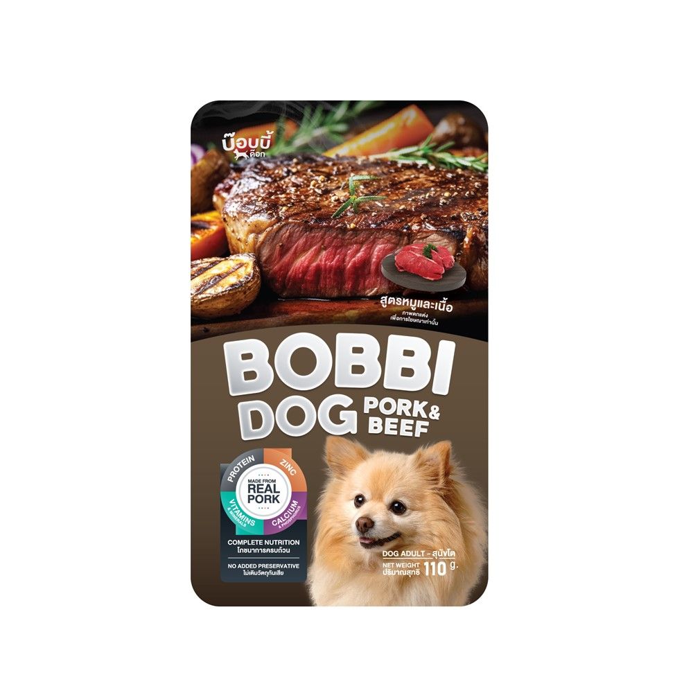 BOBBI DOG PORK AND BEEF 110 G