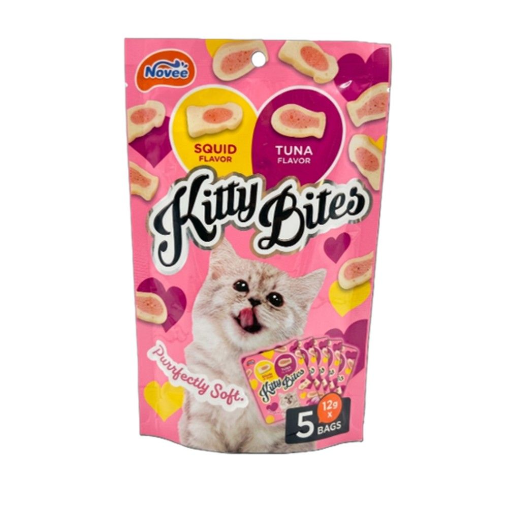 NOVEE KITTY BITES TUNA SQUID 12 G PACK 5