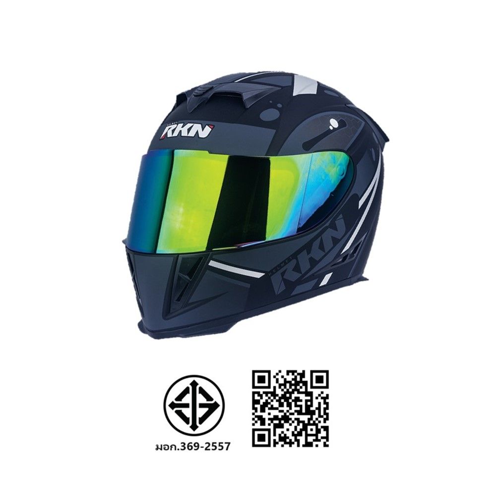 RKN หมวกกันน็อคเต็มใบปิดคางGIANTดำด้านXL