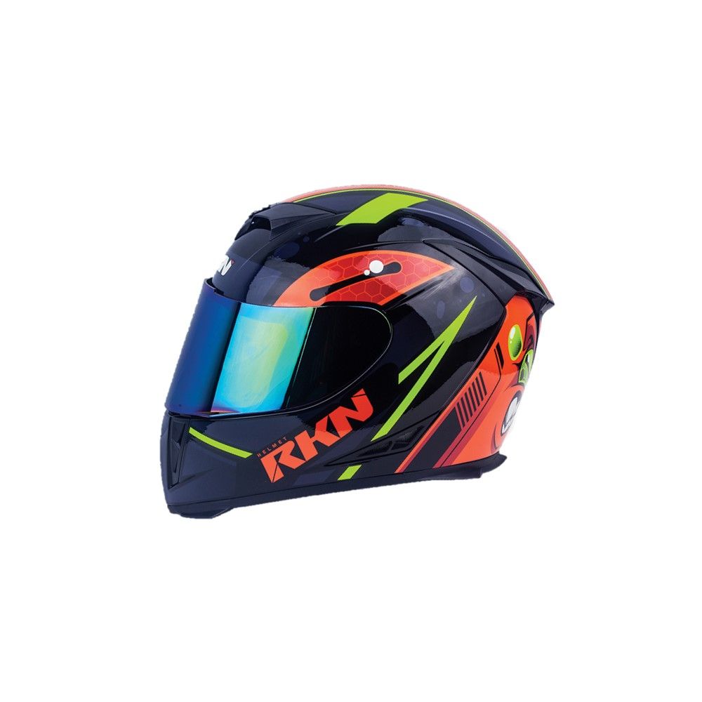 RKN FULL HELMET GIANT BLACK-ORANGE SIZE XL