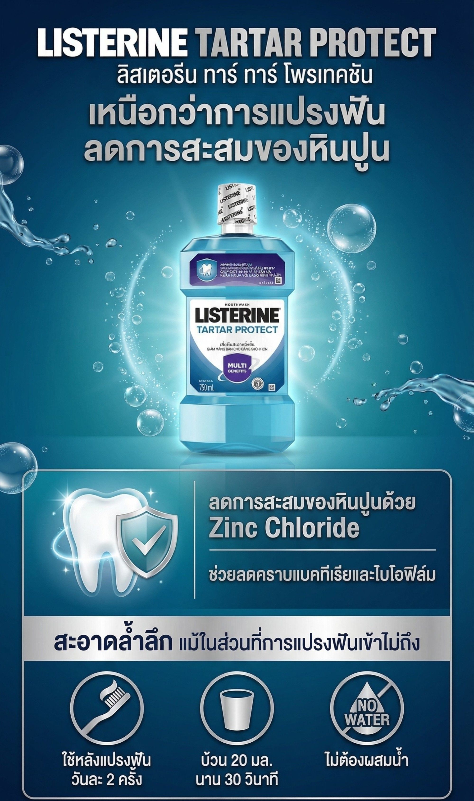 ลิสเตอรีน ทาร์ ทาร์ โพรเทคชัน 750 มล.