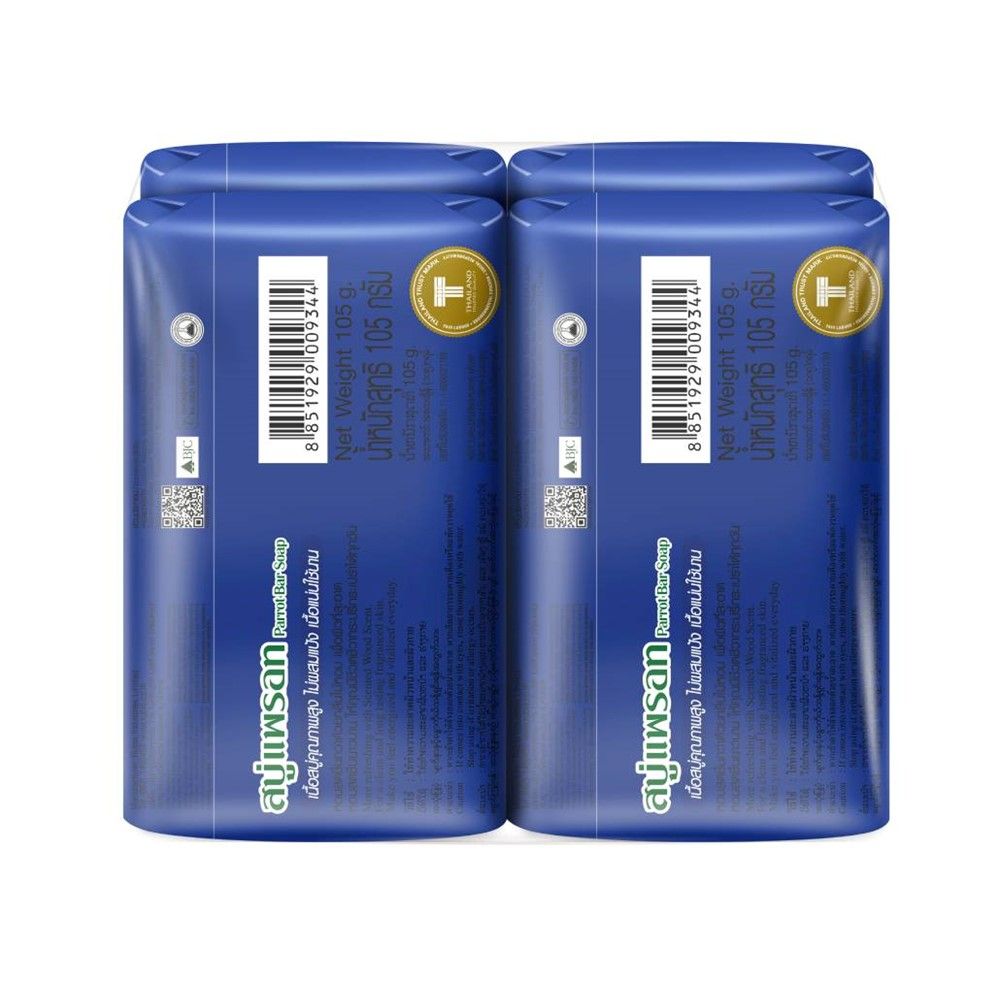 พฤกษาสบู่นกแก้วกลิ่นไม้หอม สีฟ้า 105ก.X4