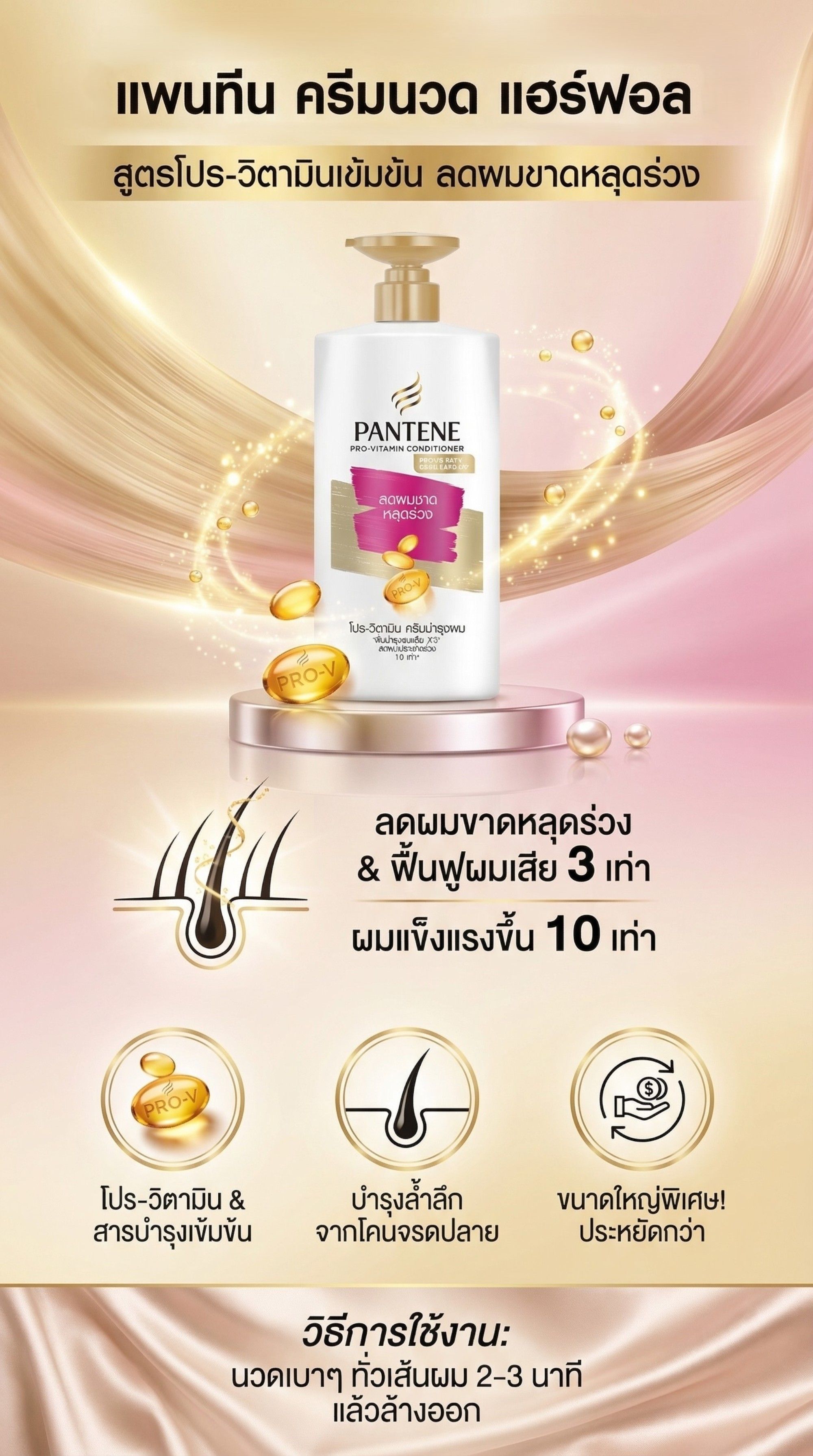 แพนทีน ครีมนวด แฮร์ ฟอล 500 มล.