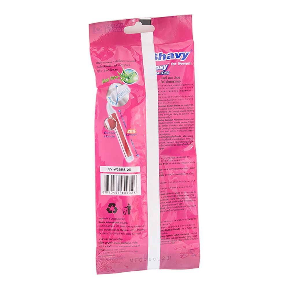 SHAVY FOR WOMAN ROSY EXTRA LONG 2BLADE