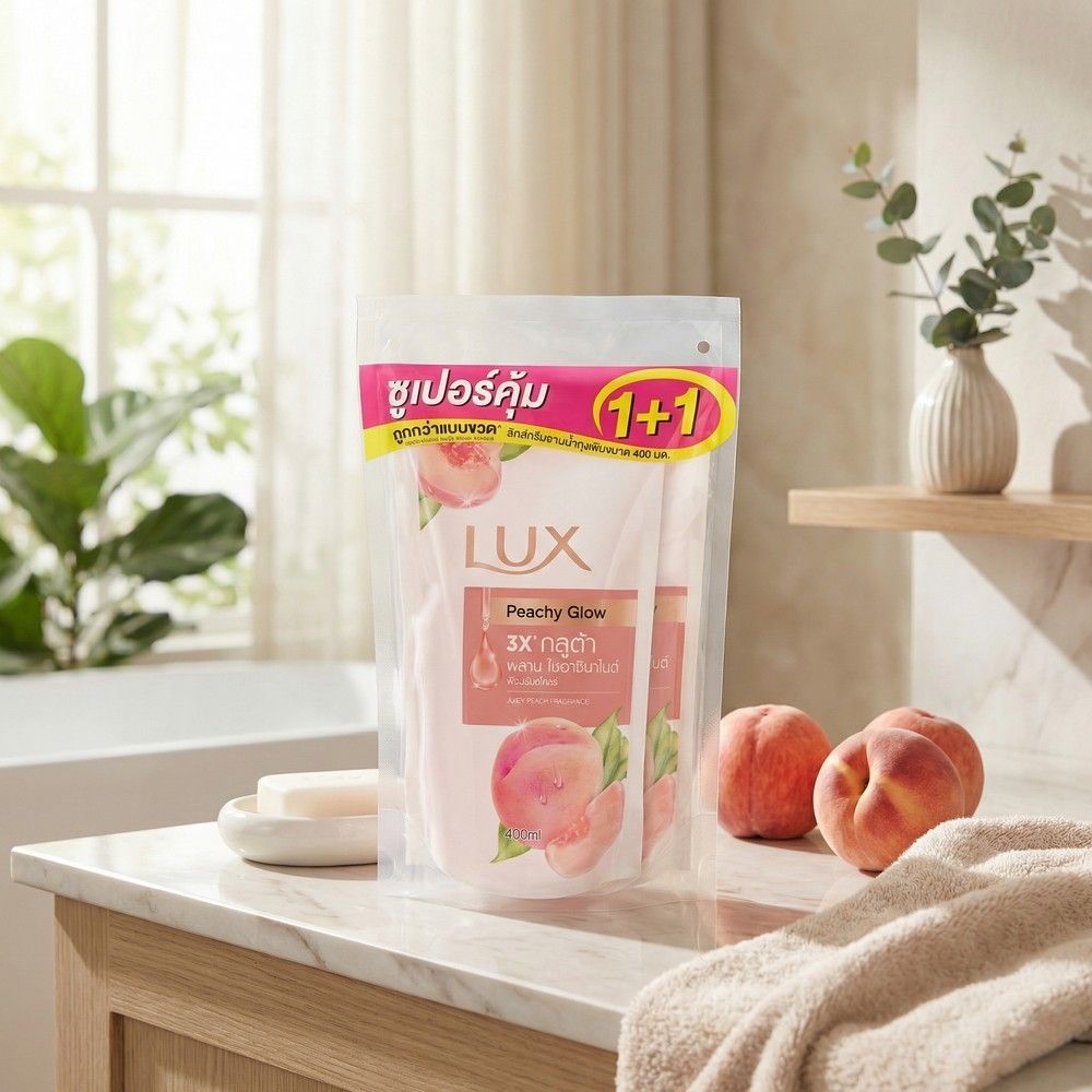 LUX SHOWER CREAM PEACH RF400ML.X2